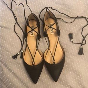 Badgley Mischka Lace Up Flats- never worn!